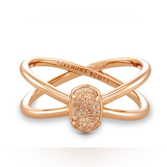 Kendra Scott Emilie Double Rosegold Band Ring - Picture 1 of 9